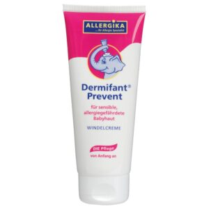 Produktabbildung der Dermifant Prevent Windelcreme für sensible, allergiegefährdete Babyhaut in einer 200 ml Tube