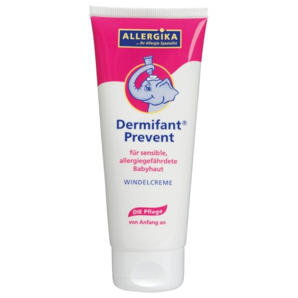 Produktabbildung der Dermifant Prevent Windelcreme für sensible, allergiegefährdete Babyhaut in einer 200 ml Tube