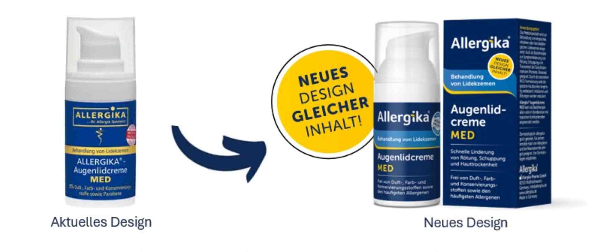 Unsere Produkte im neuen Gewand: Den Anfang hat unsere Augenlidcreme MED gemacht Wir stellen unsere Produkte zurzeit schrittweise auf ein neues Design um - wir hoffen, dass es Ihnen gefällt!