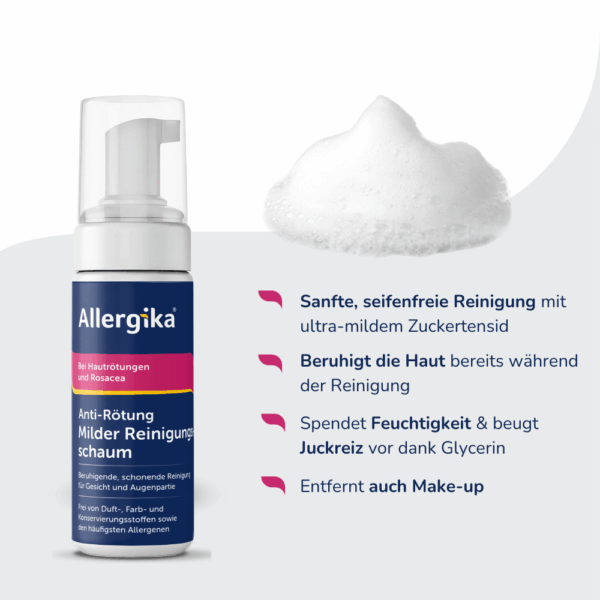 Allergika Reinigungsschaum bei Rosacea & Rötungen –Sanft, beruhigend & seifenfrei