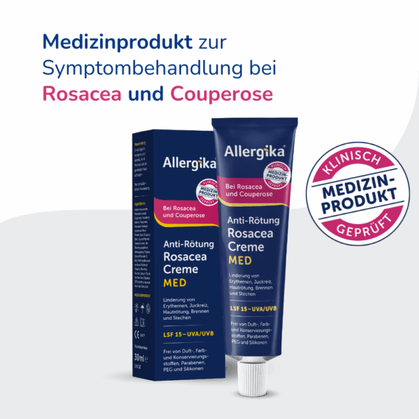 Allergika Rosacea Creme MED – Anti-Rötung & LSF 15 – Medizinprodukt